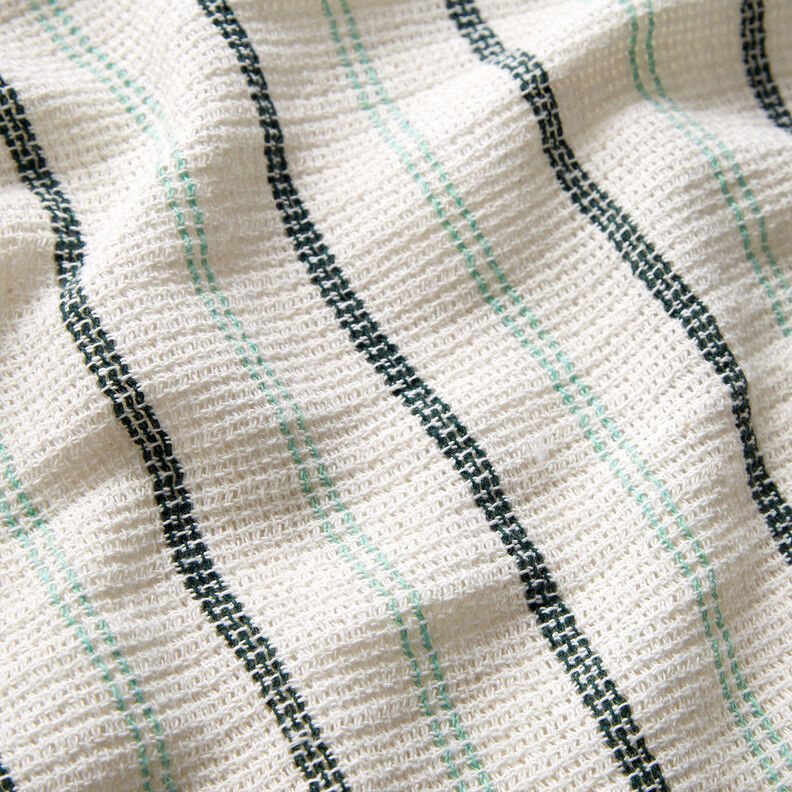 Baumwollstoff Gitterstruktur Längstreifen – weiss/pfefferminz,  image number 2