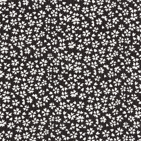Seersucker Millefleurs – schwarz/weiss | Reststück 50cm