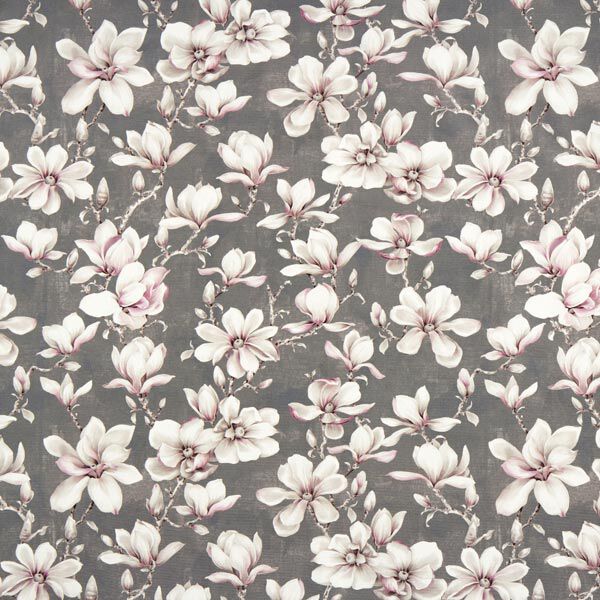 Outdoorstoff Canvas Magnolien – grau,  image number 1