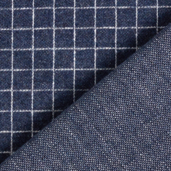 Strickjacquard Aufgraut Gitterkaro – jeansblau, image number 5