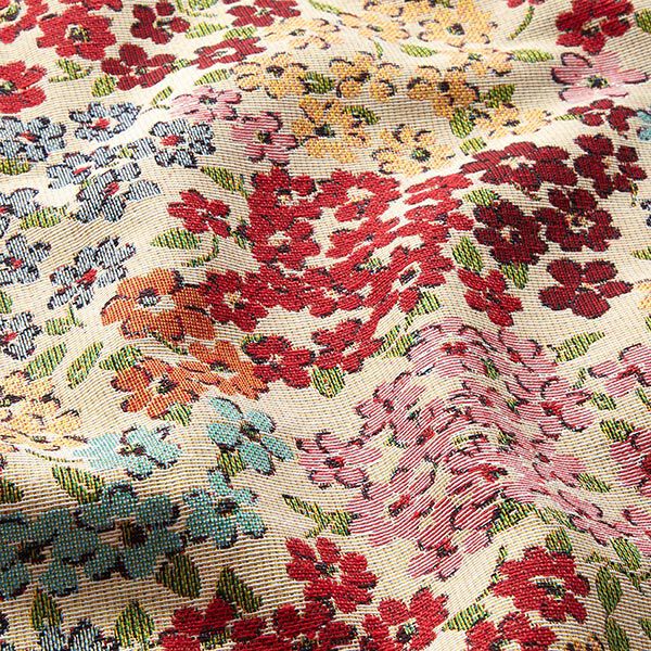 Dekostoff Gobelin Blumenpracht – hellbeige/rot,  image number 2