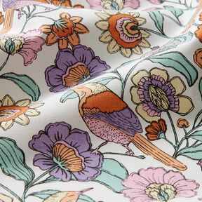 Beschichtete Baumwolle Blumenmeer – weiss,  Beschichtete Baumwolle Blumenmeer – weiss,