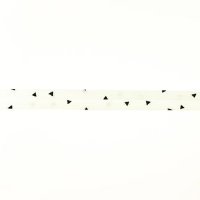 Schrägband Dreiecke [20 mm] – wollweiss/schwarz, 