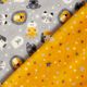 Kuschelfleece Doubleface Brillentiere und Sterne – nebelgrau/sonnengelb – Muster,  thumbnail number 1