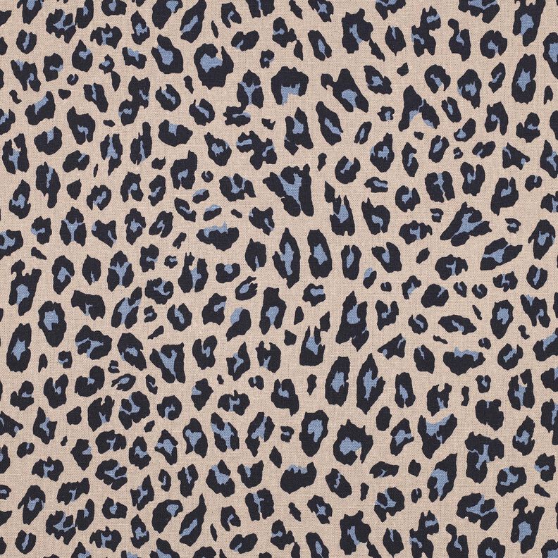 Viskose-Leinen-Mix Leo Print | Poppy Fabrics – cashew/nachtblau,  image number 1