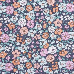 GOTS Baumwollpopeline Blumenwiese | Poppy Fabrics – schiefergrau, 