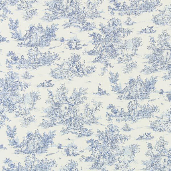Baumwollstoff kleine Pastorale 280 cm – blau – Muster,  image number 1