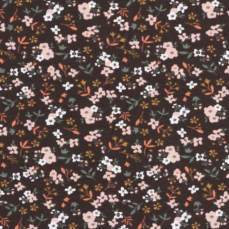 Baumwolljersey Millefleurs – schwarzbraun,  image number 1