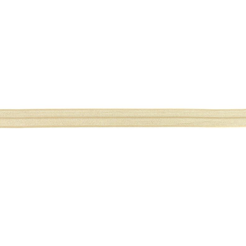 Elastisches Einfassband (Falzgummi) glänzend [15 mm] – hellbeige,  image number 1