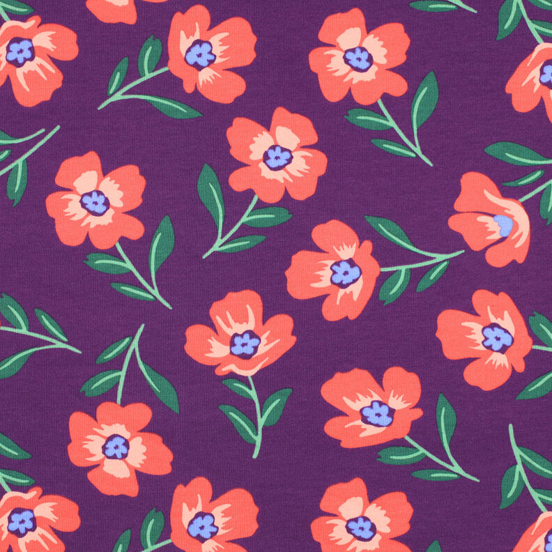 Sweatshirt angeraut Blumen | by Poppy – rotlila/hummer, image number 1