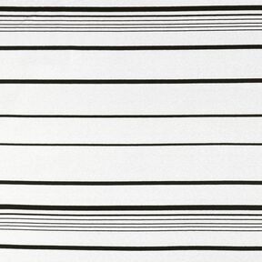 Strickjacquard unregelmaessige Streifen – wollweiss/schwarz, 
