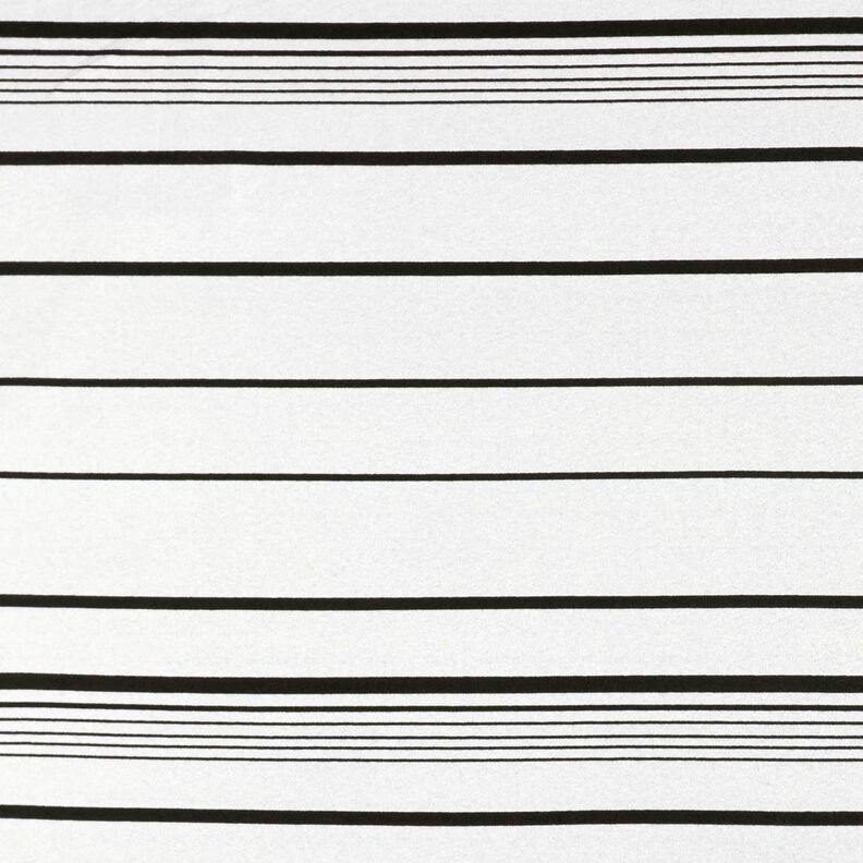 Strickjacquard unregelmaessige Streifen – wollweiss/schwarz, image number 1