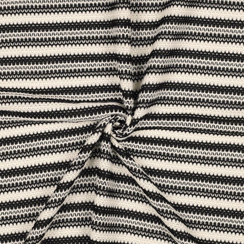 Strickstoff Streifen | Poppy Fabrics – schwarz/wollweiss,  image number 3