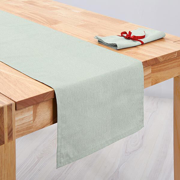 Dekostoff Halbpanama Lurex – mintgrün | Reststück 50cm