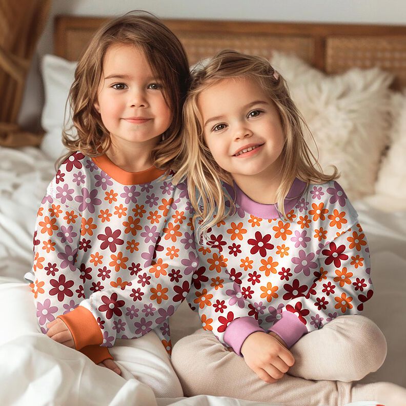 Kuschelsweat bunte Blumen | Poppy Fabrics – wollweiss, image number 5