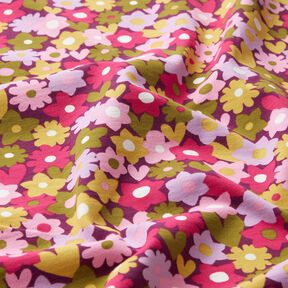 Baumwolljersey bunte Blumen | Poppy Fabrics – traube, 