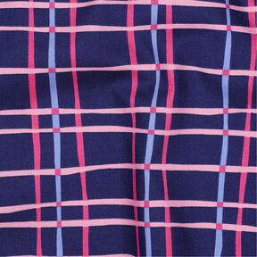 Baumwollpopeline welliges Karo | Poppy Fabrics – indigo/rosa, 