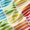 Dekostoff Halbpanama Regenbogenstreifen – weiss,  thumbnail number 2