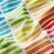 Dekostoff Halbpanama Regenbogenstreifen – weiss,  thumbnail number 2