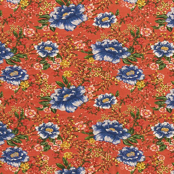 Viskosejersey Blumenwiese – terracotta, image number 1