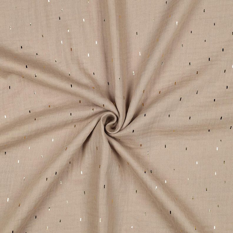 Musselin/ Doppel-Krinkel Gewebe Rechteck Foliendruck | Poppy Fabrics – anemone/gold metallic,  image number 3