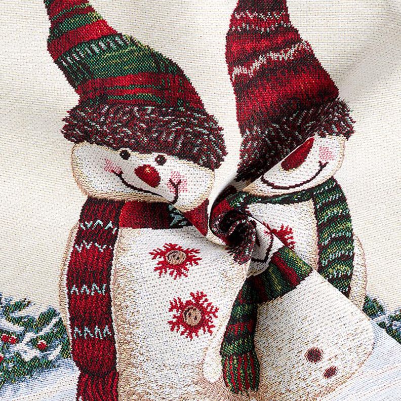 Dekopanel Gobelin Schneemann-Trio – hellbeige,  image number 3