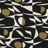 Viskose-Leinen-Mix geometrisches Muster – schwarz/oliv,  thumbnail number 1