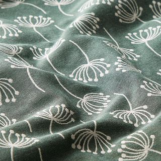 Möbelstoff Jacquard Pusteblumen – petrol, 