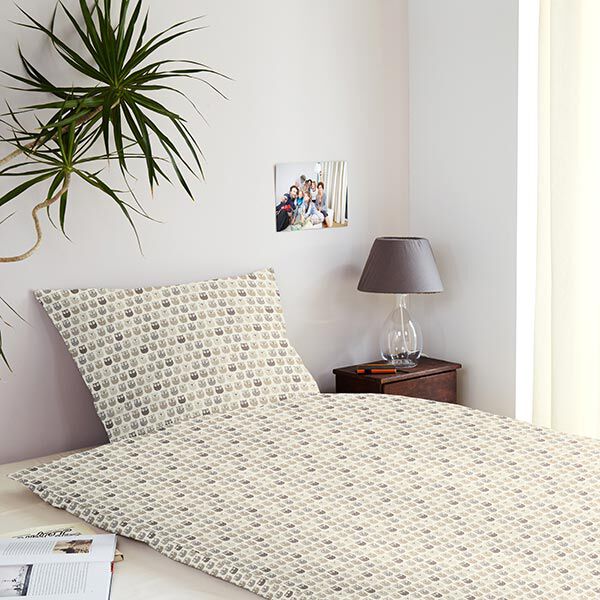 Baumwollstoff Cretonne Eulen – creme/grau,  image number 6