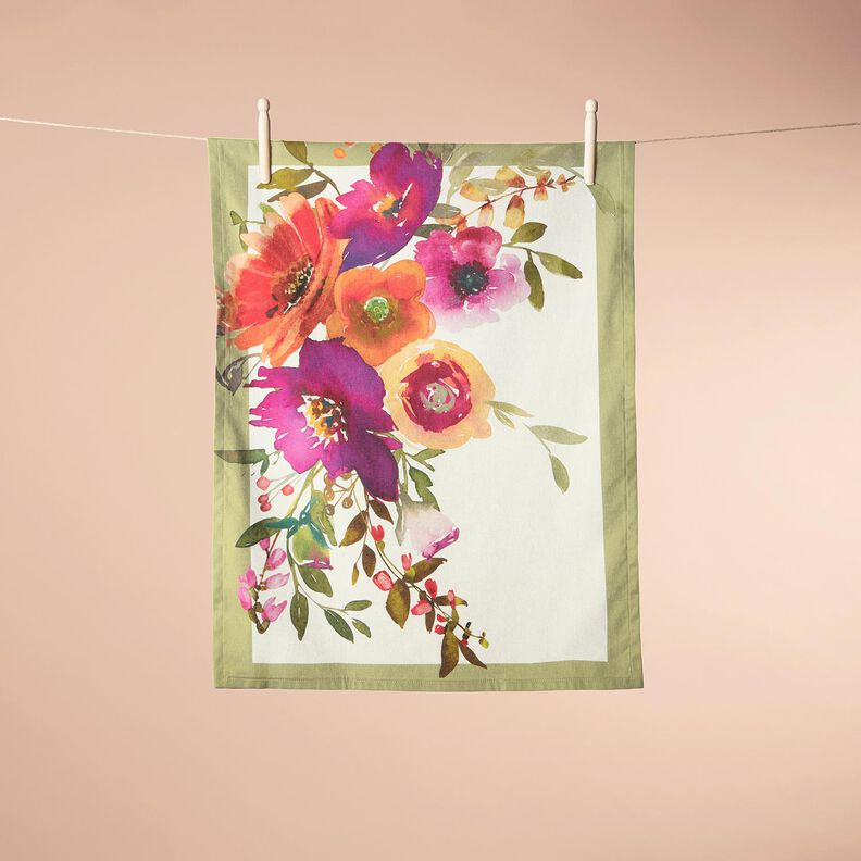 Dekopanel Trio Aquarellblumen – elfenbein/beere,  image number 7