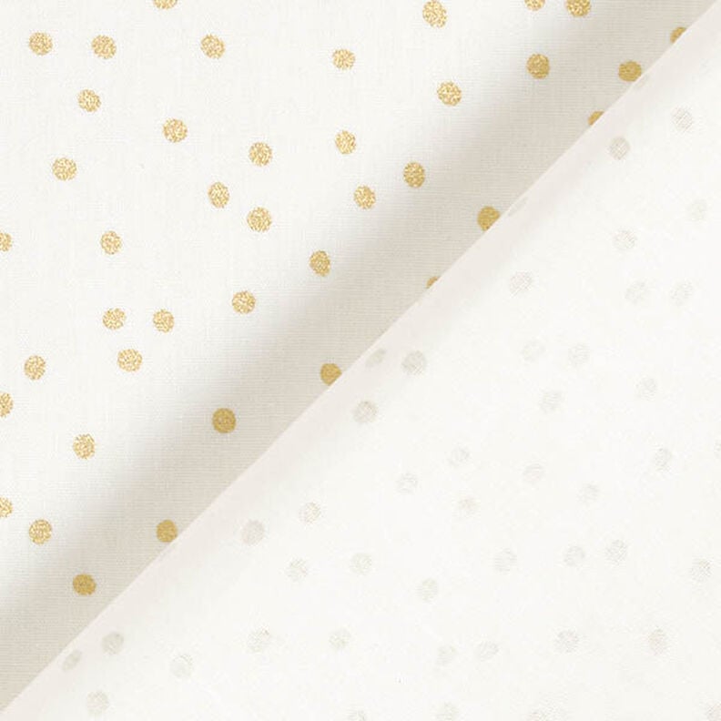 Baumwollstoff Popeline feine Punkte – wollweiss/gold, image number 4