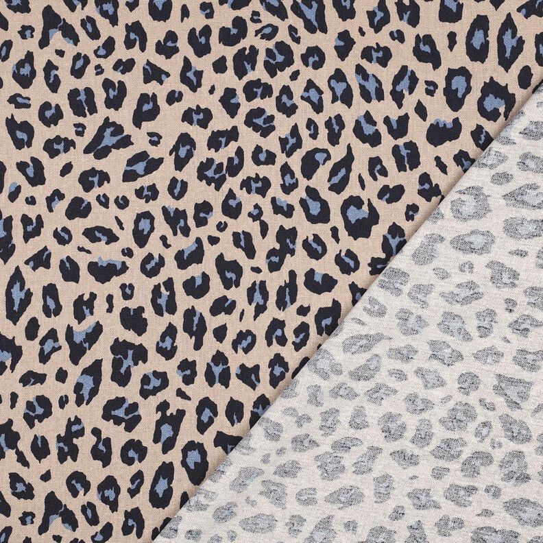 Viskose-Leinen-Mix Leo Print | Poppy Fabrics – cashew/nachtblau,  image number 4