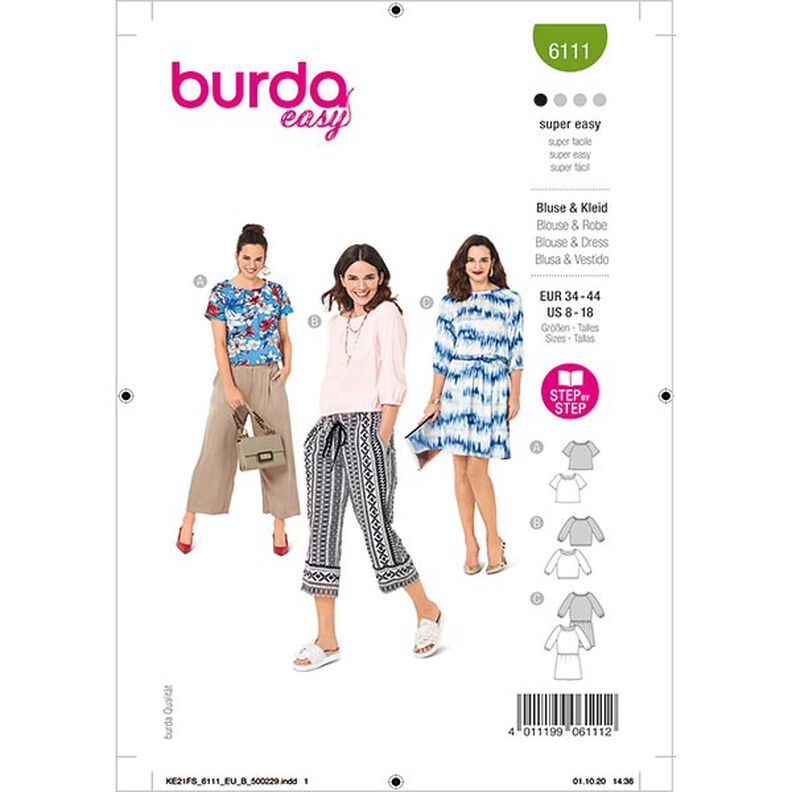 Bluse | Burda 6111 | 34-44,  image number 1