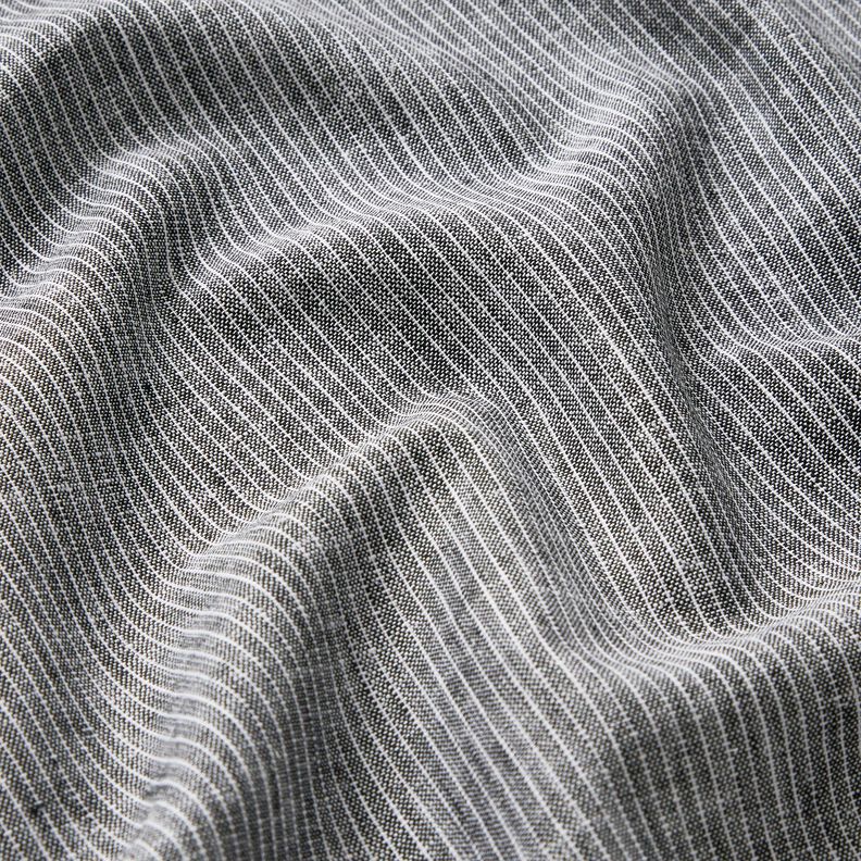 Leinen-Baumwoll-Mix schmale Streifen – schwarz/weiss,  image number 2