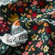 Baumwollstoff Cretonne Hühner mit Blumen – dunkelgrün,  thumbnail number 2