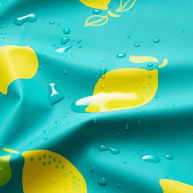 Regenjackenstoff Zitronen – pfefferminz/zitronengelb,  image number 6