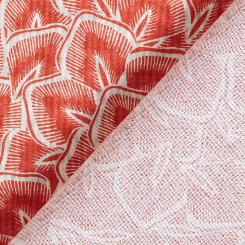 Baumwollstoff Cretonne abstrakte Blätter – terracotta/elfenbein,  image number 4