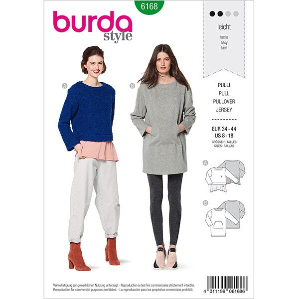 Pullover | Burda 6168 | 34-44, image number 1
