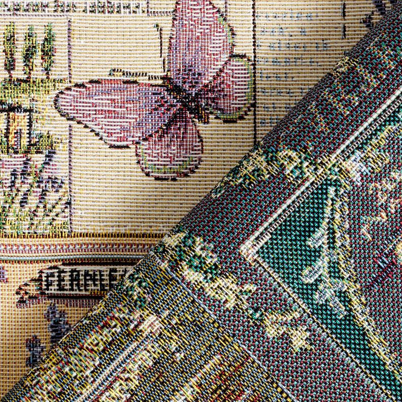 Dekostoff Gobelin Lavendel Collage – natur/flieder,  image number 4