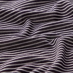 Feinstrick schmale Streifen – pflaume/weiss, 