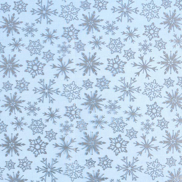 Organza Schneeflocken – hellblau | Reststück 50cm