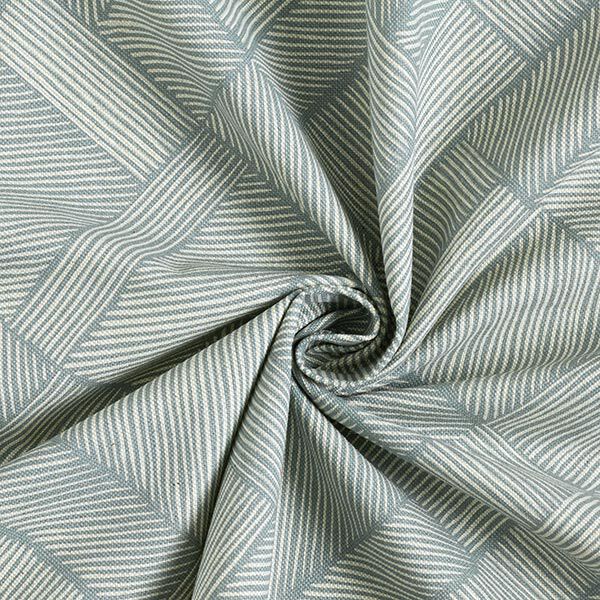 Dekostoff Halbpanama Linien-Patchwork – schilf/natur