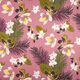 Chiffon Satin & Glanz-Streifen große Blumen – altrosa,  thumbnail number 1