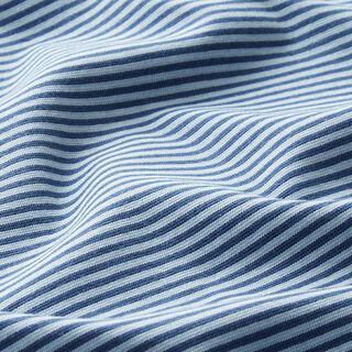 Bündchen Schlauchware schmale Ringel – jeansblau/hellblau, 