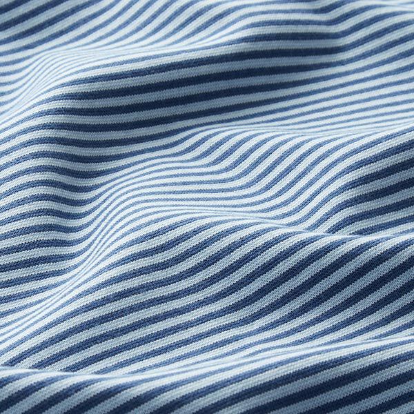 Bündchen Schlauchware schmale Ringel – jeansblau/hellblau | Reststück 50cm