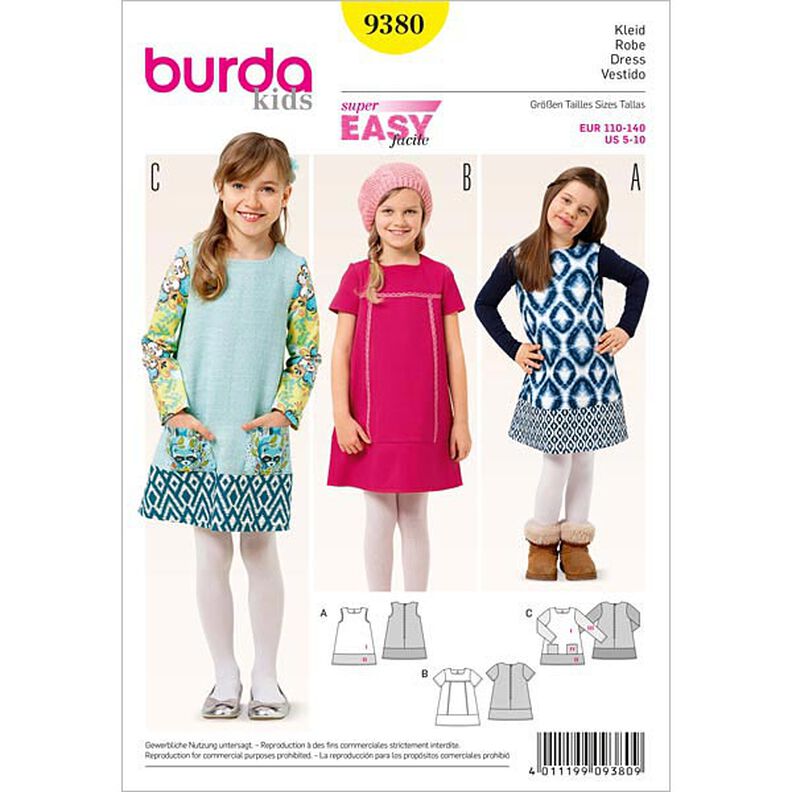 Kleid | Burda 9380 | 110-140,  image number 1