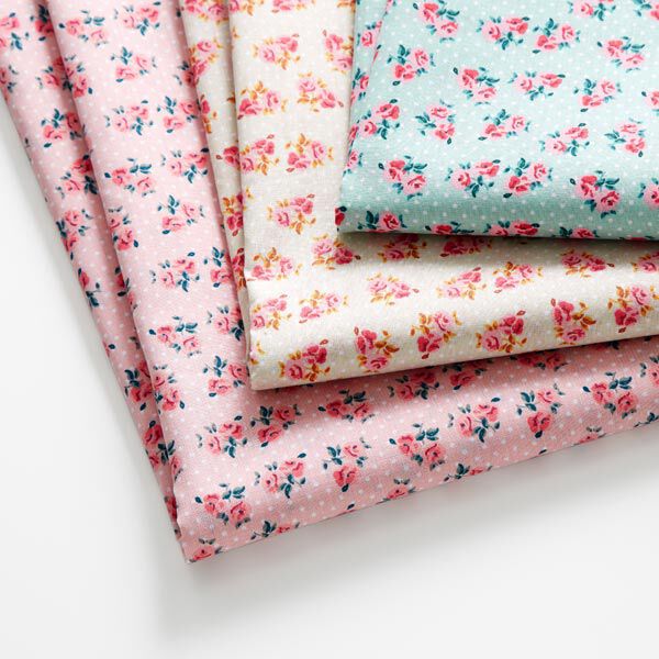 Baumwollstoff Cretonne kleine Rosen – rosa,  image number 3