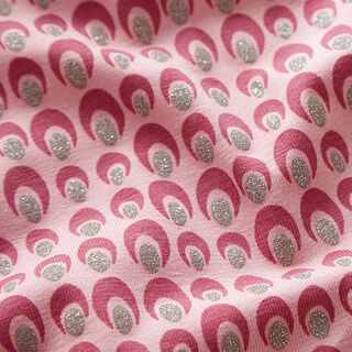 Baumwolljersey Glitzer-Pfauenauge – rosa, 