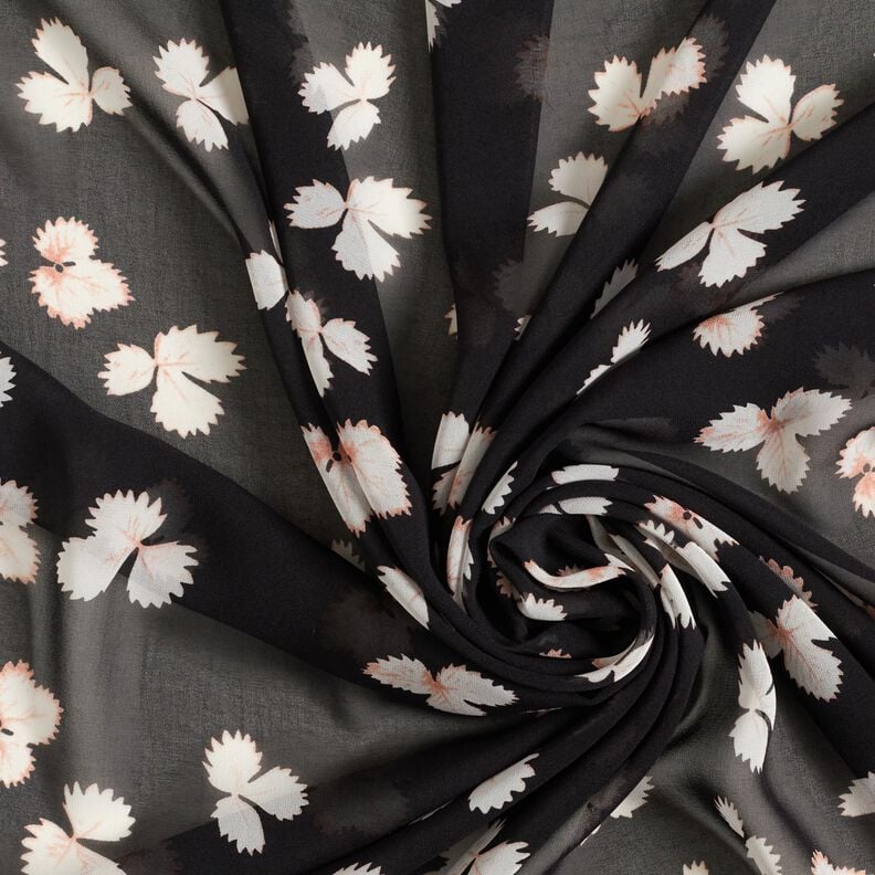 Chiffon Blätter – schwarz/weiss,  image number 3