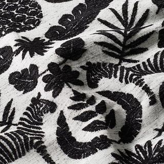 Chenille-Jacquard Barocker Dschungel – schwarz/wollweiss, 